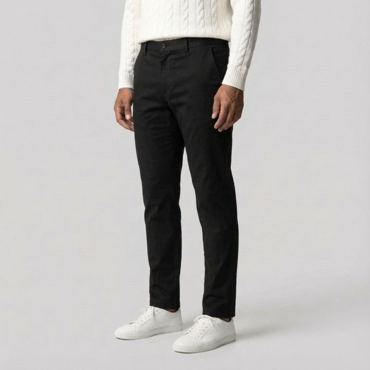 Regular Fit Straight Chino Zwart