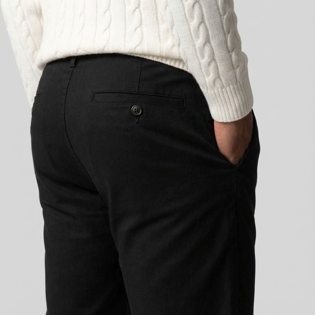 Regular Fit Straight Chino Zwart