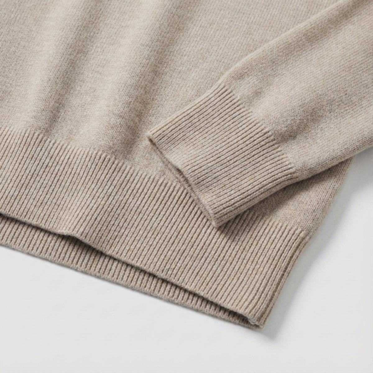 Long Sleeve Regular Fit Ritskraag Pullover Khaki