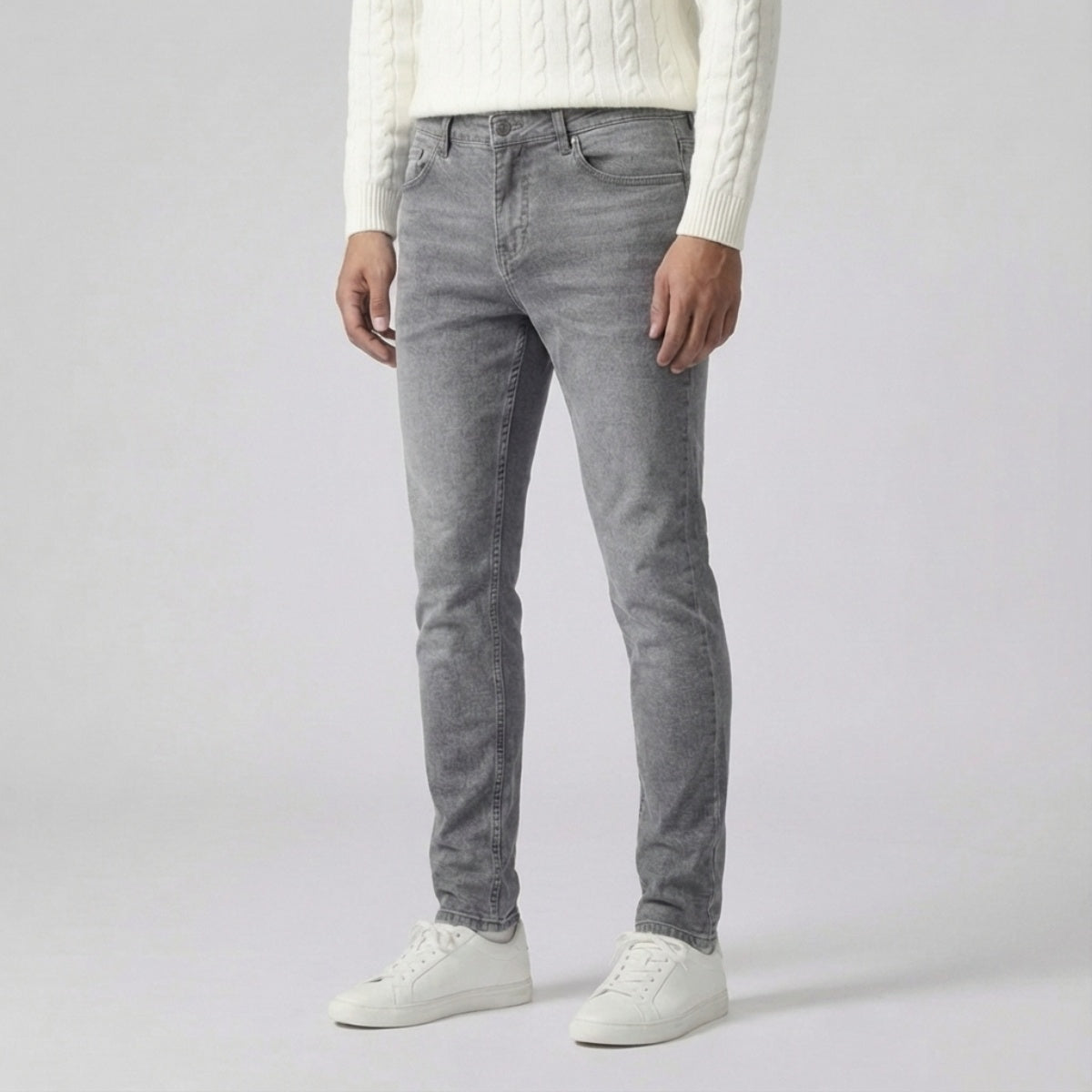 Slim Fit Stretch Jeans Grijs