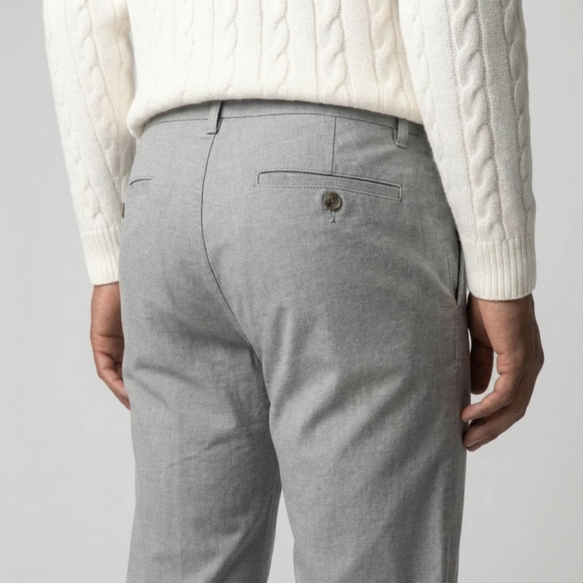 Regular Fit Straight Chino Lichtgrijs
