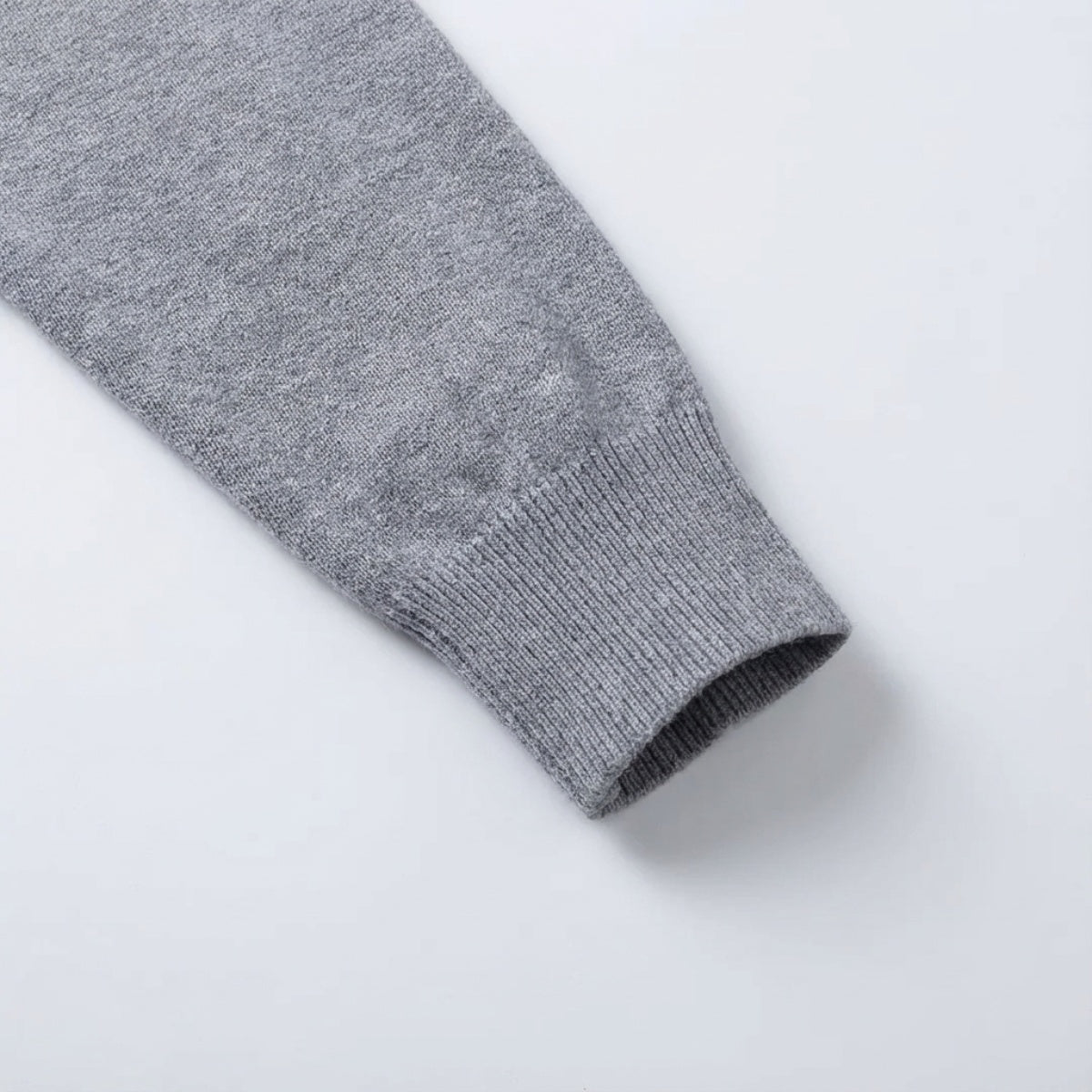 Long Sleeve Regular Fit Ritskraag Pullover Stalegrijs