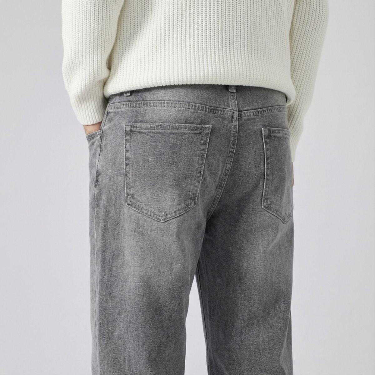 Regular Fit Straight Jeans Grijs