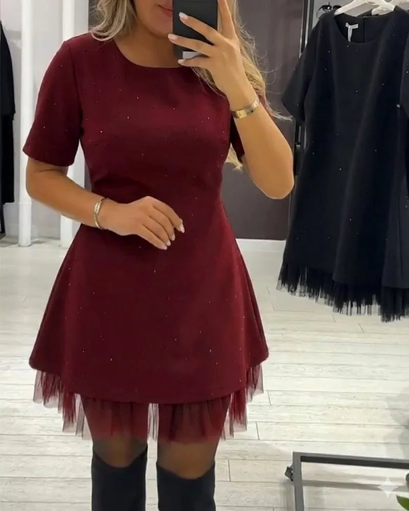 Mini Jurk met Mesh Detail