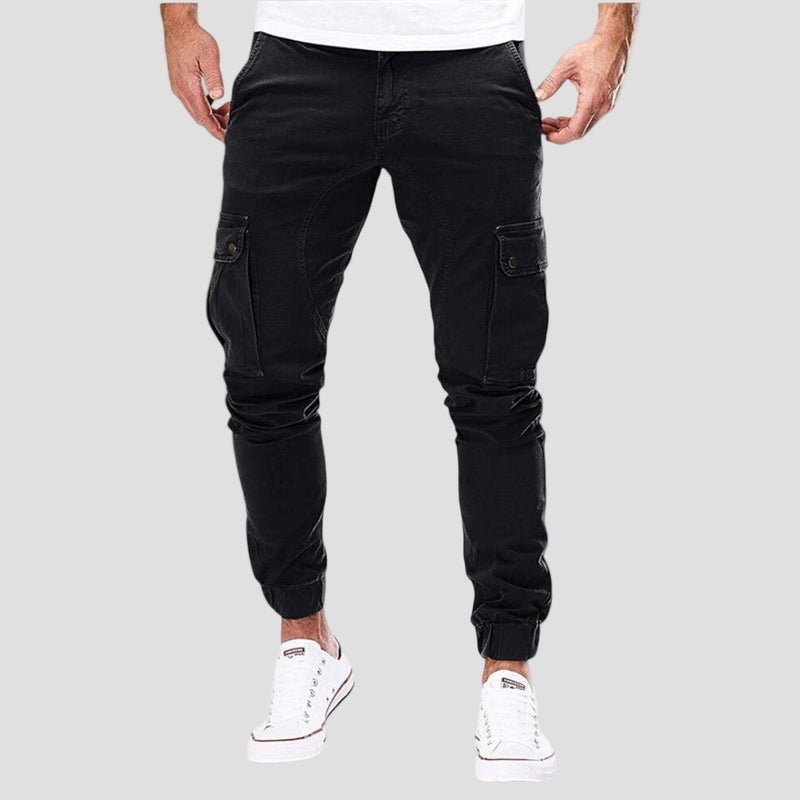 Cargo jogger trousers met elastische tailleband en zijzakken voor heren-5