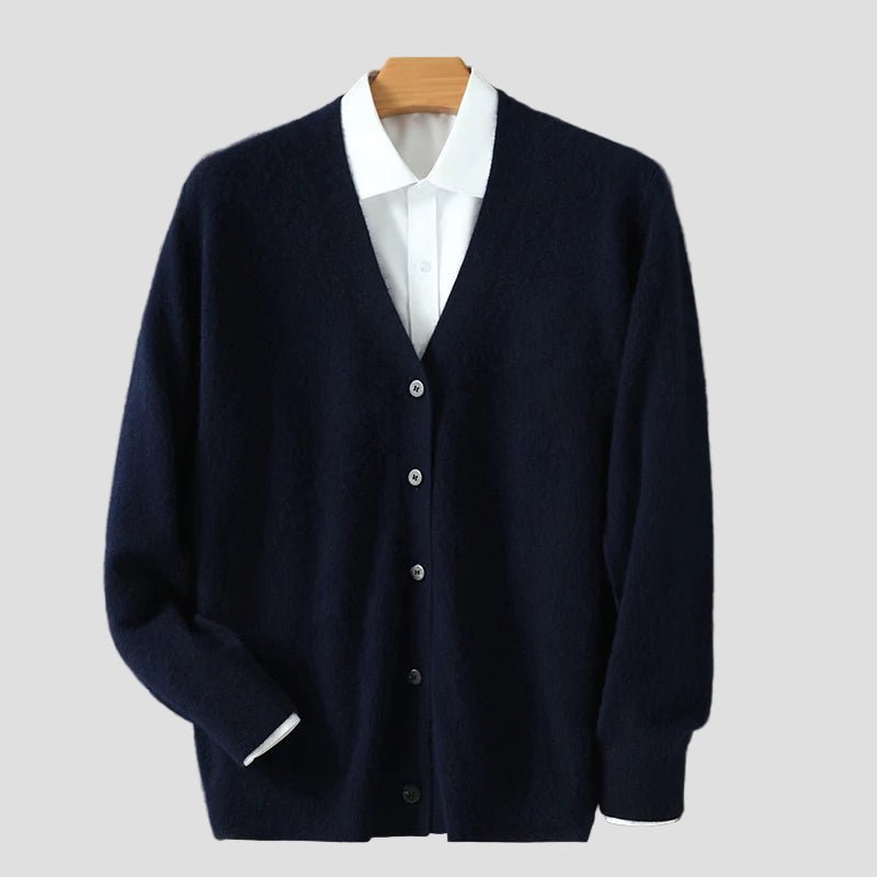 Cashmere cardigan met v-hals en lange mouwen voor werk in de herfst heren-5