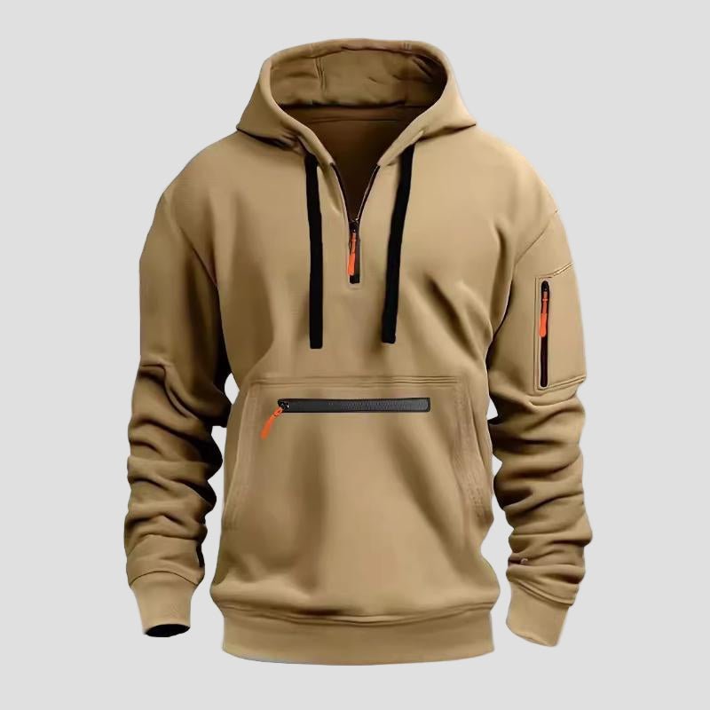 Sportieve hoodie met capuchon en ritszakken in regular fit voor heren-8
