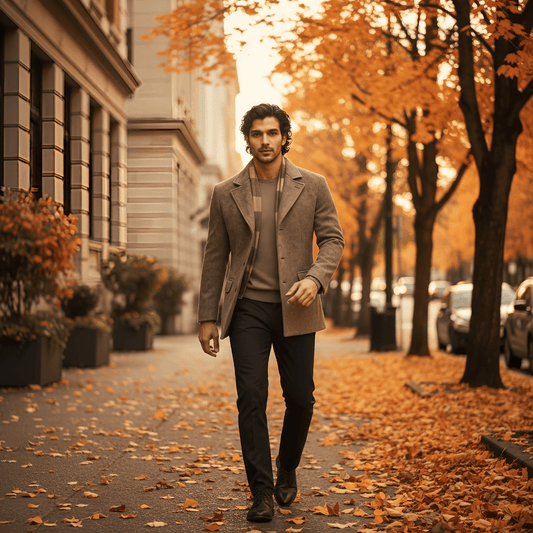 Wolmix jas met gestructureerde afwerking en dubbele knopen