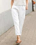 Midi Pantalon met Elastische Taille