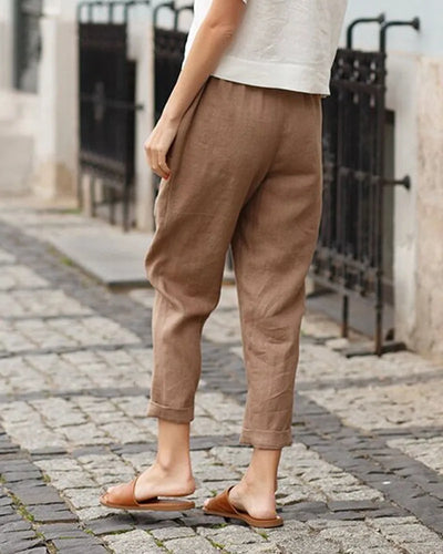 Midi Pantalon met Elastische Taille