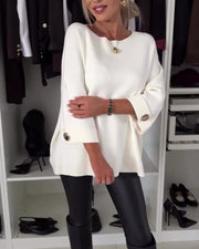 YARA - Stijlvolle Gebreide Blouse Dames Women's Top Zavalori Wit 8 (S)