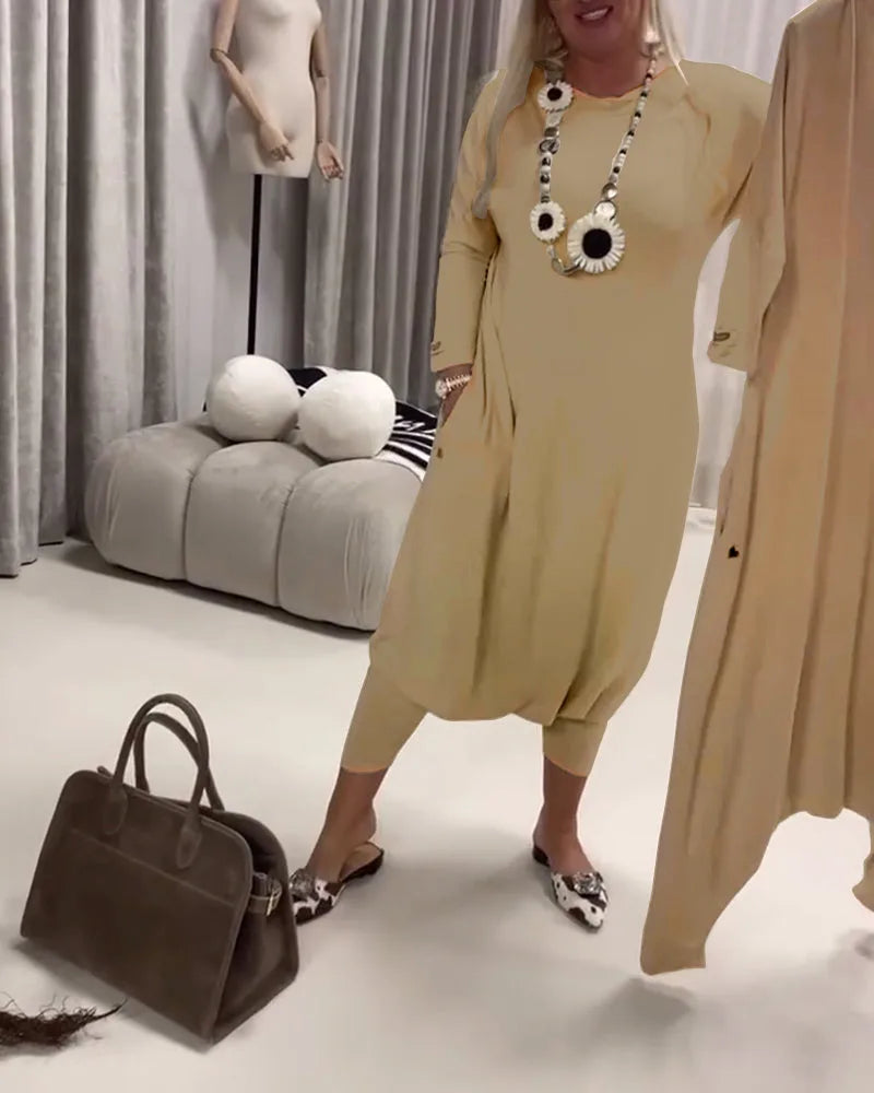 Midi Jumpsuit met Lange Mouwen