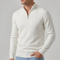 Long Sleeve Regular Fit Ritskraag Pullover Wit