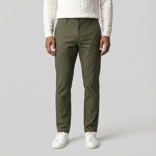 Regular Fit Straight Chino Groen