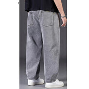 Vintage-Stijl Wijde Denim Broek | Urban Streetwear Men Jeans Zavalori Grijs XS