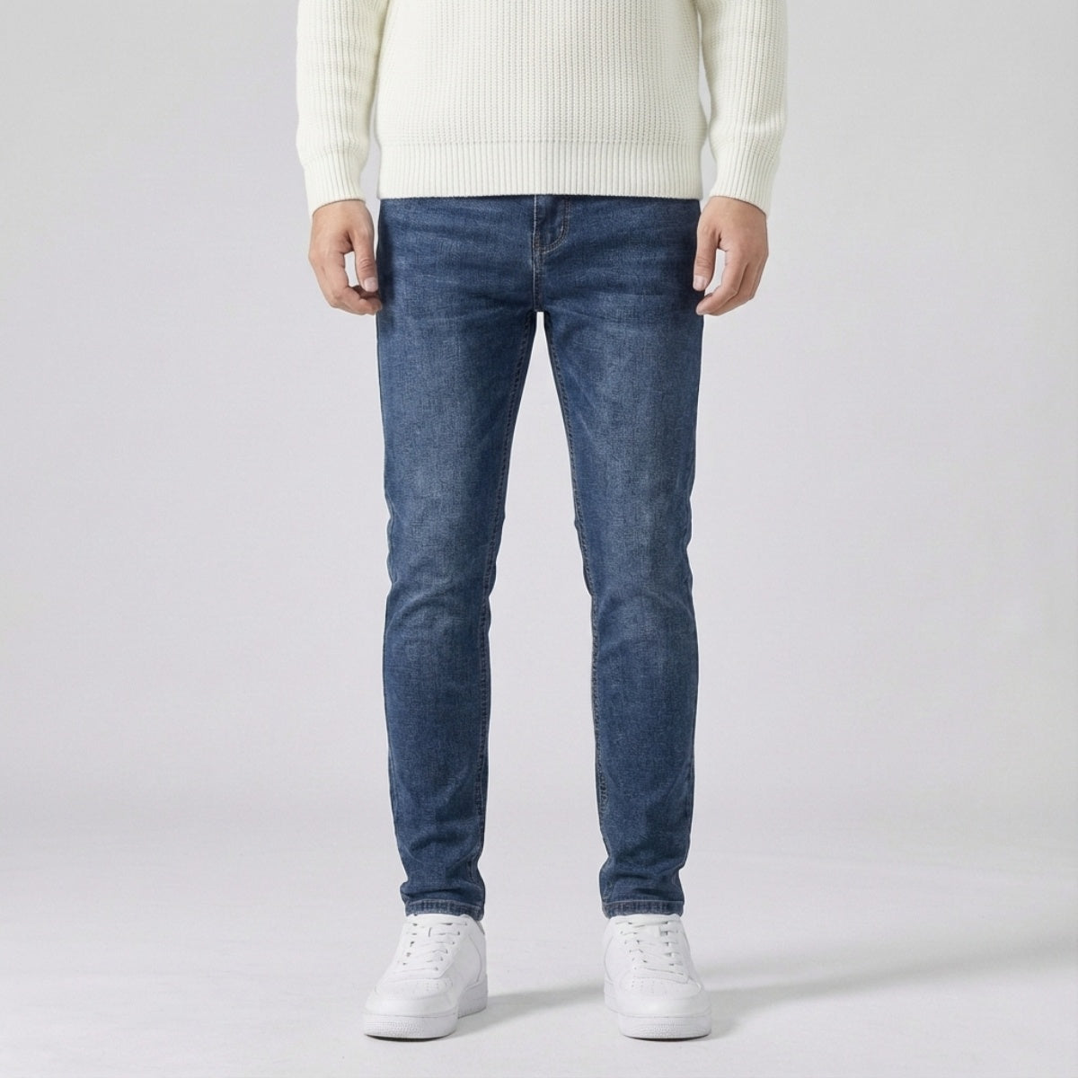 Slim Fit Stretch Jeans Donkerblauw