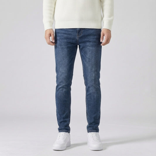 Slim Fit Stretch Jeans Donkerblauw