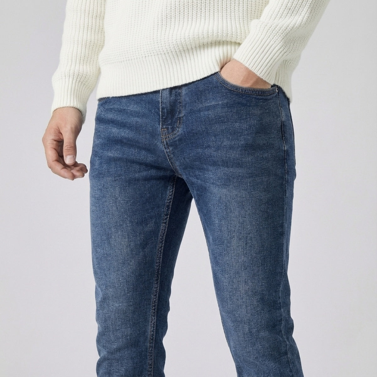 Slim Fit Stretch Jeans Donkerblauw