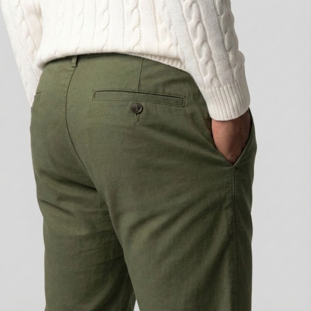 Regular Fit Straight Chino Groen