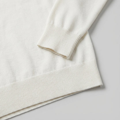 Long Sleeve Regular Fit Ritskraag Pullover Wit