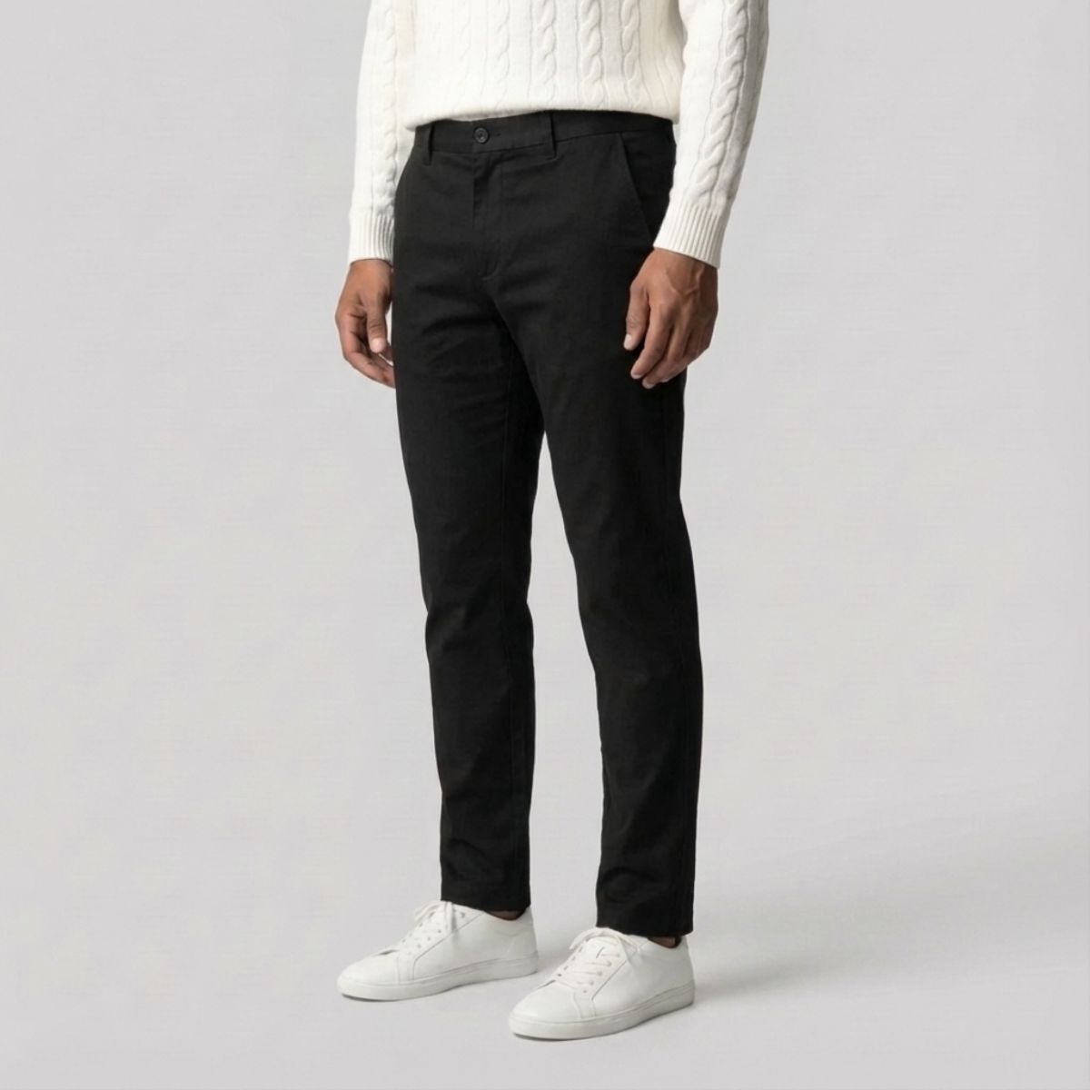 Regular Fit Straight Chino Zwart