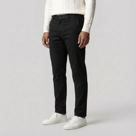 Regular Fit Straight Chino Zwart