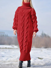 FENNA | Lange Gebreide Damestrui Truien & Vesten dames Zavalori Rood S