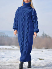 FENNA | Lange Gebreide Damestrui Truien & Vesten dames Zavalori Blauw S