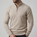 Long Sleeve Regular Fit Ritskraag Pullover Khaki