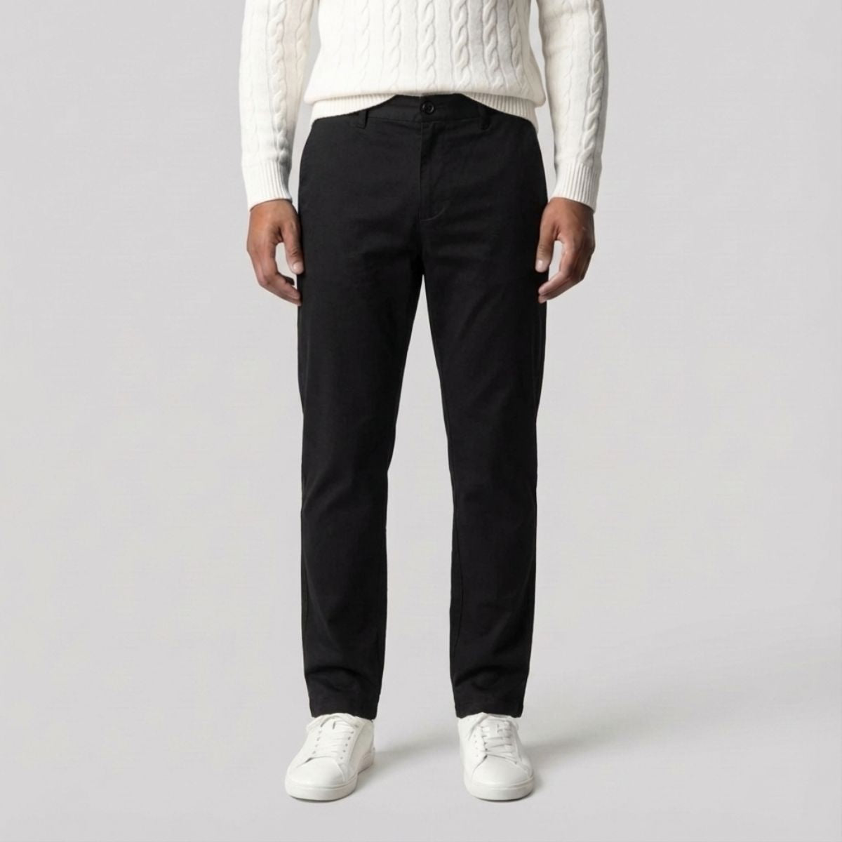 Regular Fit Straight Chino Zwart
