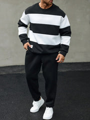 MARVIS - Gestreepte Heren Sweater sweater Zavalori Zwart Wit S