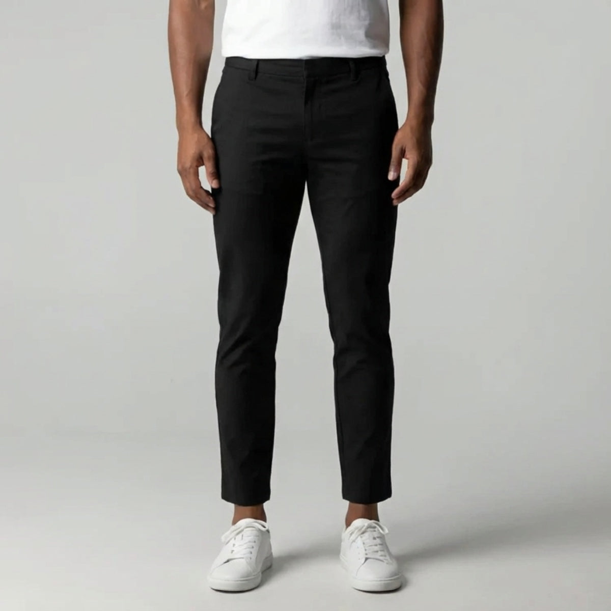 Slim Fit Stretch Chino Zwart
