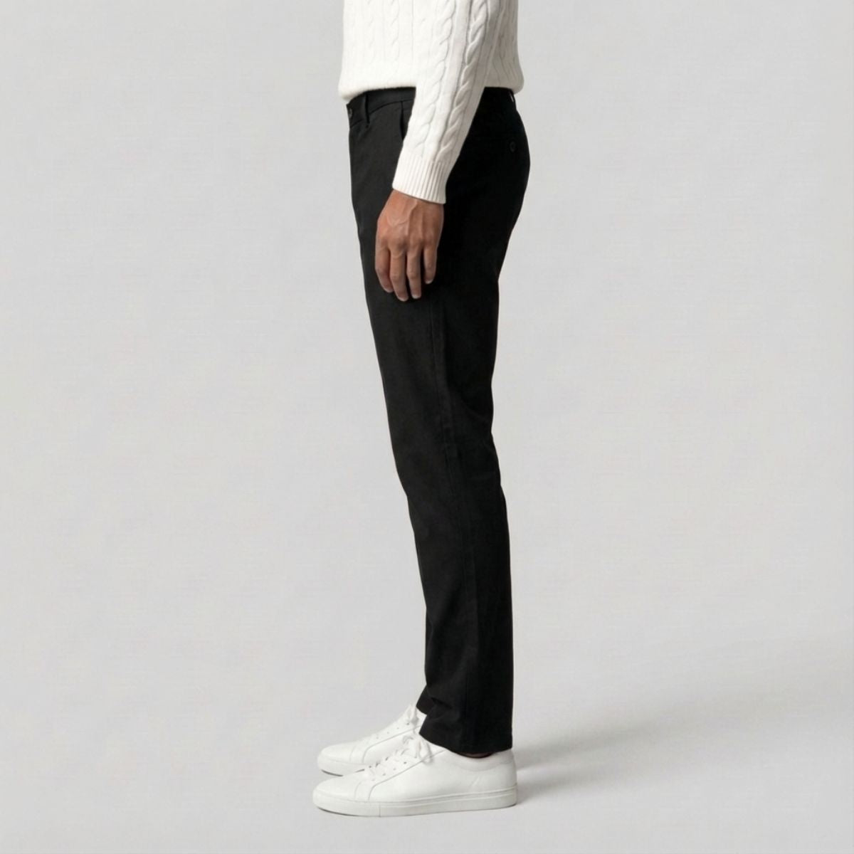 Regular Fit Straight Chino Zwart