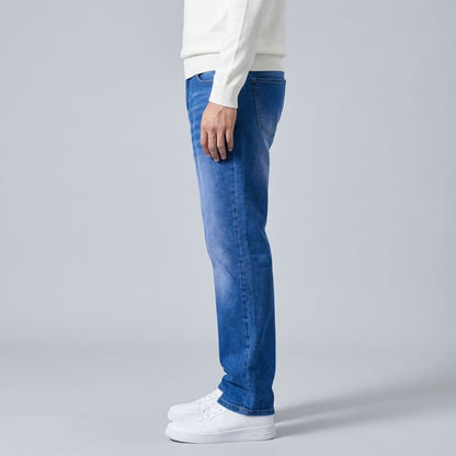 Regular Fit Straight Jeans Blauw