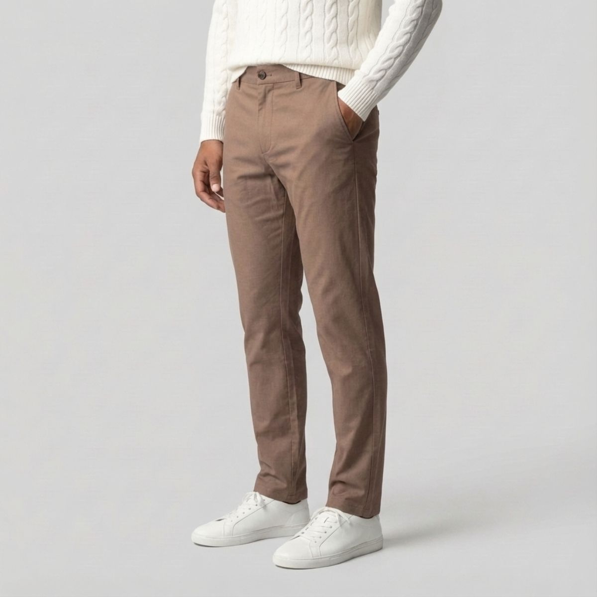 Regular Fit Straight Chino Lichtbruin