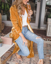 LILA - Dames Lange Velours Cardigan Women's Cardigan Zavalori