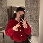 CELESTE | Dames Cardigan Voor De Winter Femme Cardigans Zavalori Rood Één maat