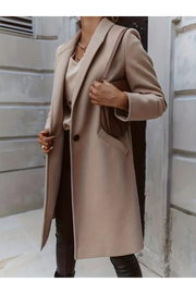 SAPHIRA | Lange Warme Dames Hefstmantel Femme Manteau Zavalori Kaki S