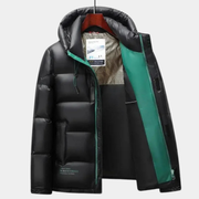 JASON | Herens Winter Puffer Jas met Winddichte Capuchon Men Jackets Zavalori Groen Zwart S