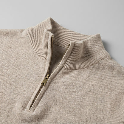 Long Sleeve Regular Fit Ritskraag Pullover Khaki