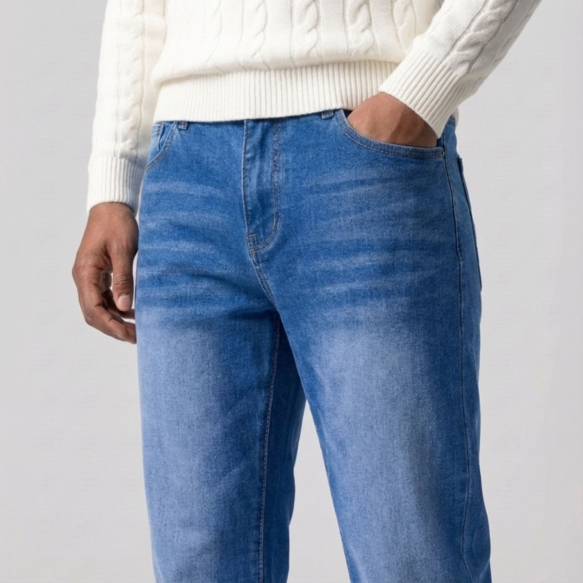 Regular Fit Straight Jeans Blauw