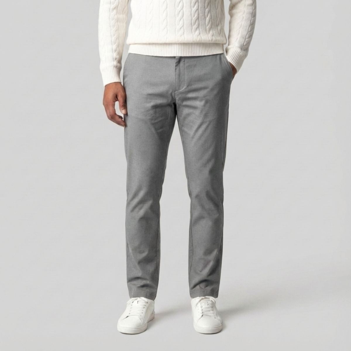 Regular Fit Straight Chino Lichtgrijs