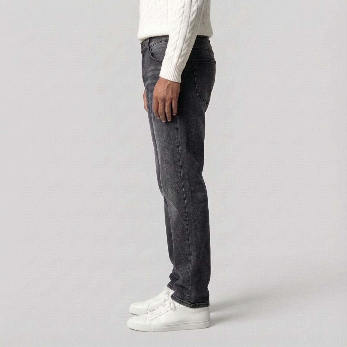 Regular Fit Straight Jeans Antraciet