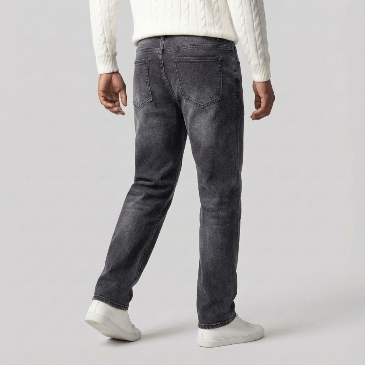 Regular Fit Straight Jeans Antraciet