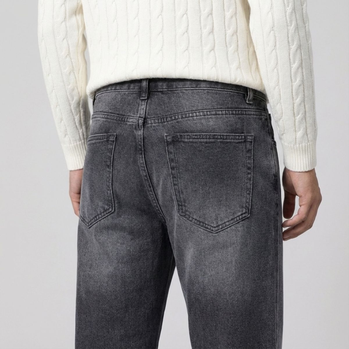 Regular Fit Straight Jeans Antraciet