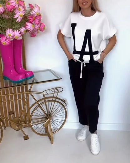 Two-piece set met korte mouwen