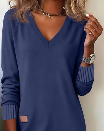 Sweater met V-hals en lange mouwen