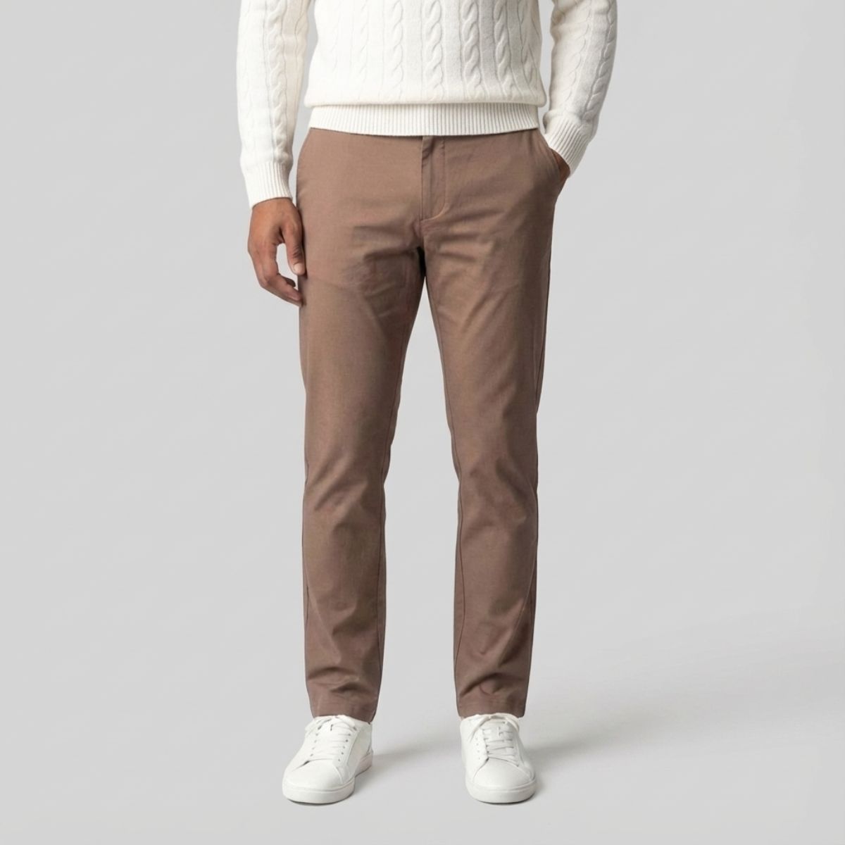 Regular Fit Straight Chino Lichtbruin