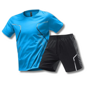 Leon | Heren Sportset | Zomerlook voor Tennis, Padel en Hardlopen Sportset man Zavalori Lichtblauw XS