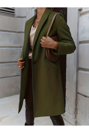 SAPHIRA | Lange Warme Dames Hefstmantel Femme Manteau Zavalori Legergroen S